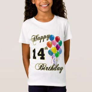 14o t-shirt feliz do aniversário