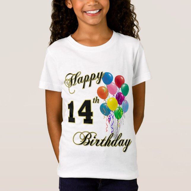 14o t-shirt feliz do aniversário (Frente)
