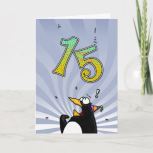 15 Aniversário - Cartão Surpresa de Pinguim