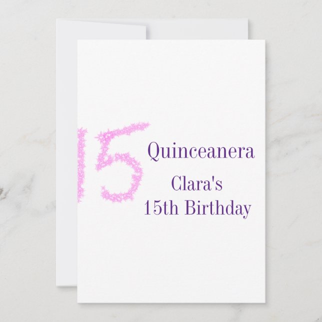 15 de Quinceanera, modelo de relva rosa (Frente)