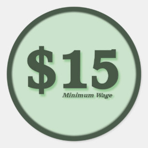 $15 etiquetas do dinheiro do salário mínimo -