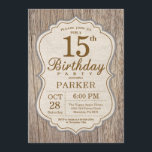 15a madeira rústica do convite do aniversário<br><div class="desc">15o fundo rústico da madeira do convite do aniversário. Festa de aniversário adulta. A festança do aniversário do homem convida. 13o 16o 18o 20o 2ø 30o 40th 50th 60th 90 100th do 80 do 70, alguma idade. Para uma personalização mais adicional, clique por favor "personalizam-no" botão e usam-nos nossa ferramenta...</div>