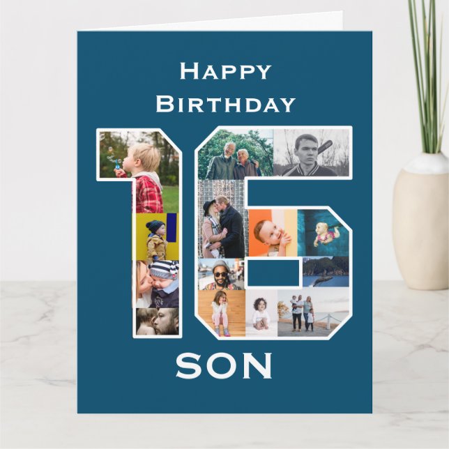 16º Cartão com fotos de aniversário (Frente)