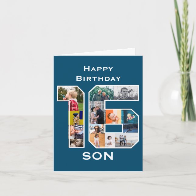 16º Cartão com fotos de aniversário (Frente)