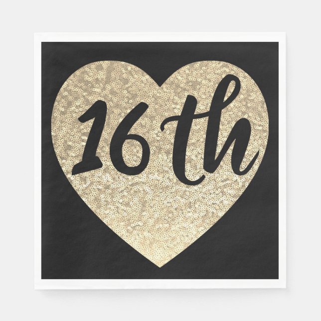 16º guardanapos de festa de aniversário (Frente)