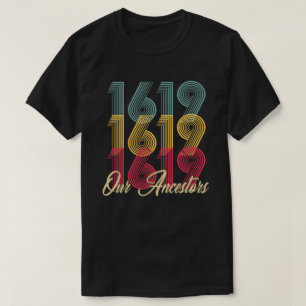 1619 nosso t-shirt dos antepassados