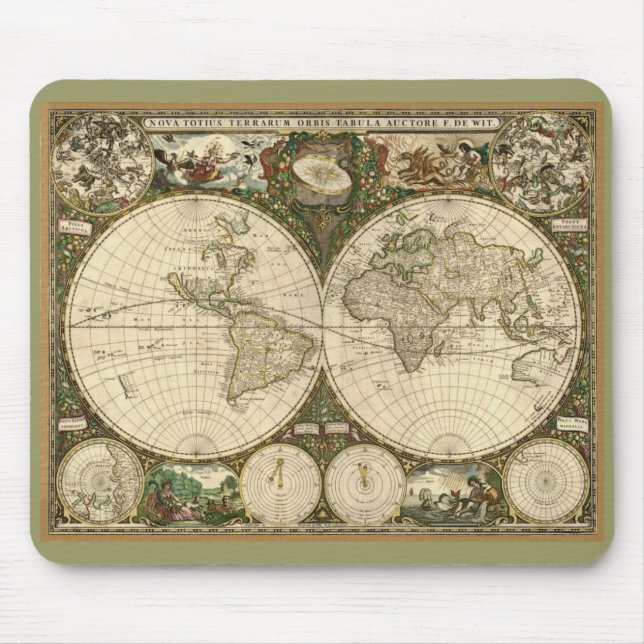 1660 Frederick de Wit Old World Map Mousepad (Frente)