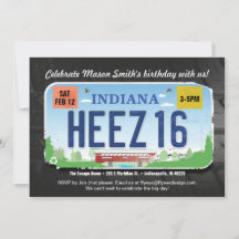 16.º Aniversário do Convite de Licença de Indiana
