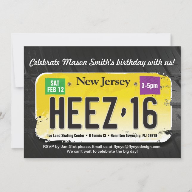 16.º Aniversário do Convite de Licença de Nova Jer (Frente)