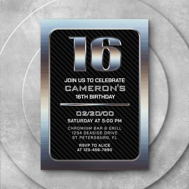 16.º Convite de Aniversário do Menino (Criador carregado)