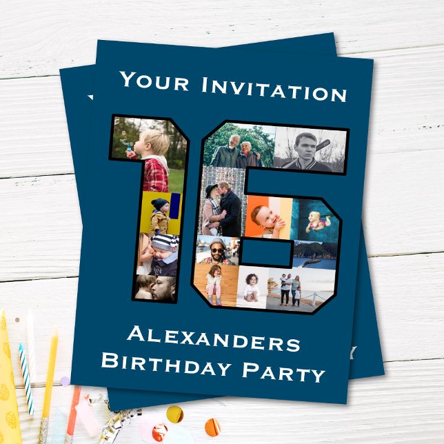 16.º Convite Fotográfico de Aniversário (Criador carregado)