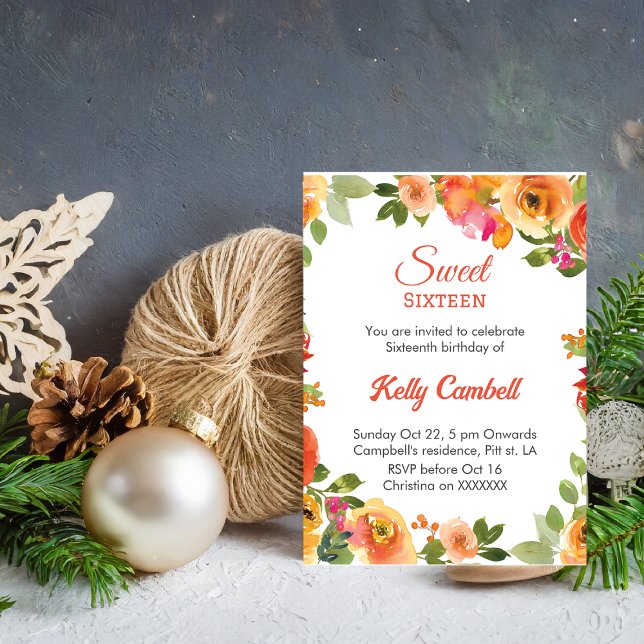 16 anos cor-de-rosa, convite para o aniversário fl (Criador carregado)