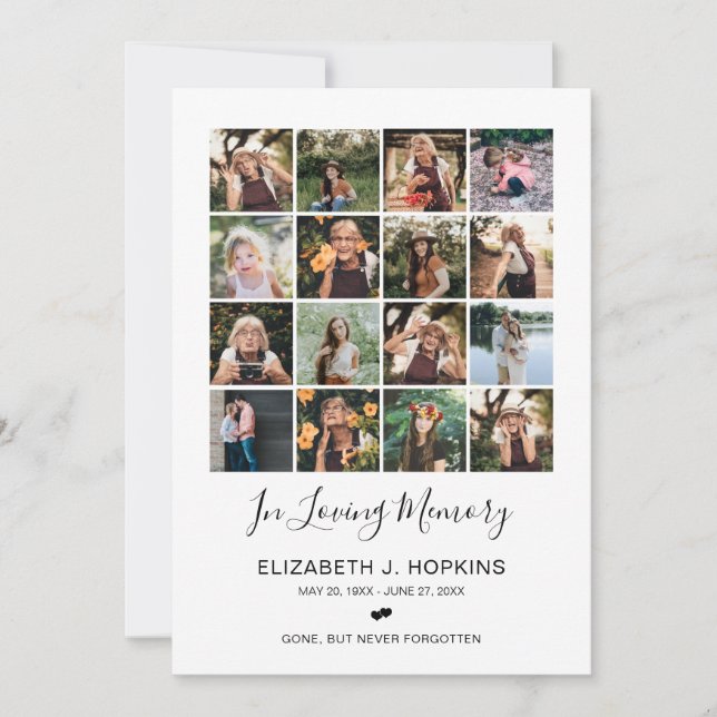 16 Cartões de Oração para Memória Funeral de Colag (Frente)