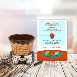 16. Convites de festas de Janto Fondue de aniversá