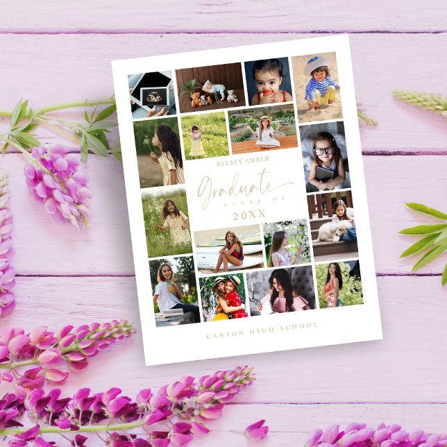 16 Photos Collage Timeline Life Graduation (Criador carregado)