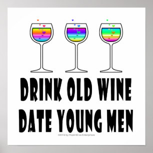 16" X 16" POSTER - O VINHO VELHO DA BEBIDA, DATA