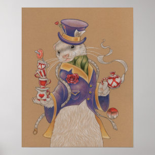 16" x 20", poster louco da doninha do Hatter