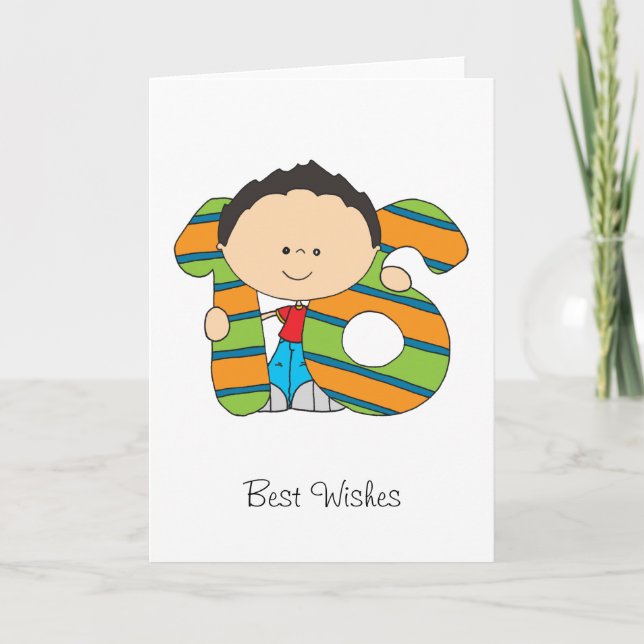 16o Cartão de cartões de aniversários - menino (Frente)