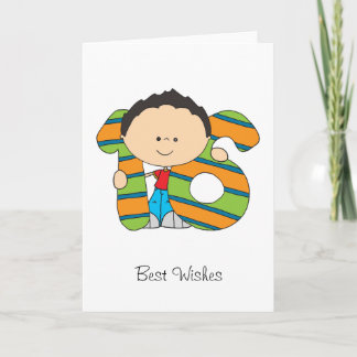 16o Cartão de cartões de aniversários - menino