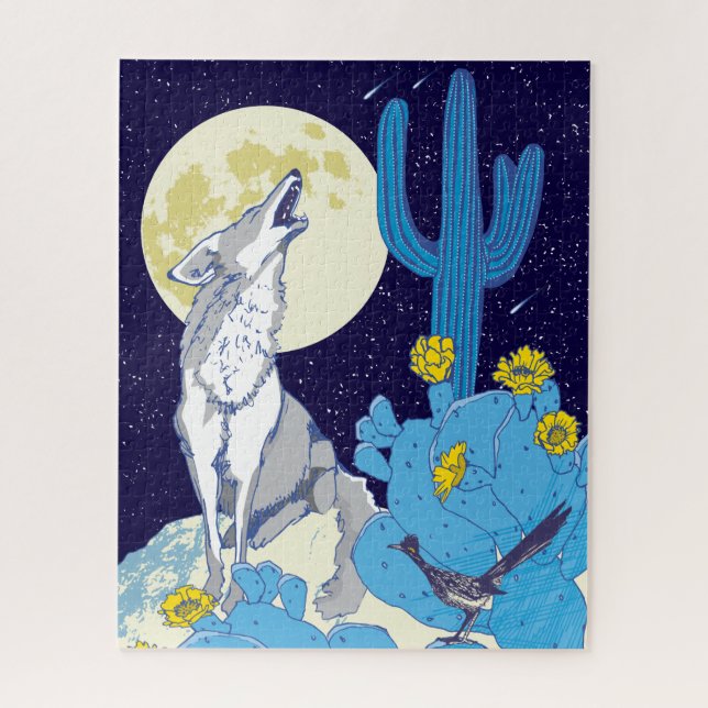 16x20 Howling Coyote Quebra-cabeça para Pessoas ce (Vertical)