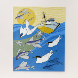 16x20 Quebra-cabeça de pesca para Pessoas cegas