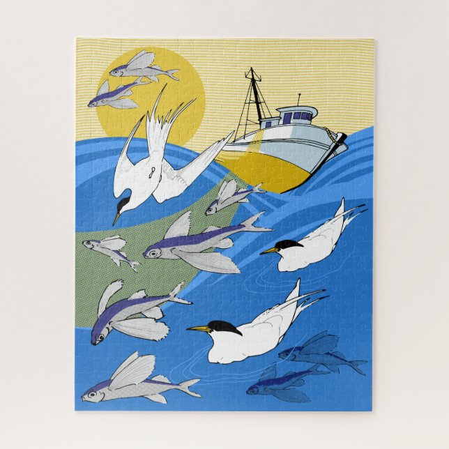 16x20 Quebra-cabeça de pesca para Pessoas cegas (Vertical)
