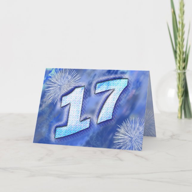 17º Cartão de aniversário com fogos de artifício (Frente)