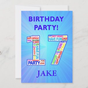 17º Convite de aniversário Adicionar um Nome
