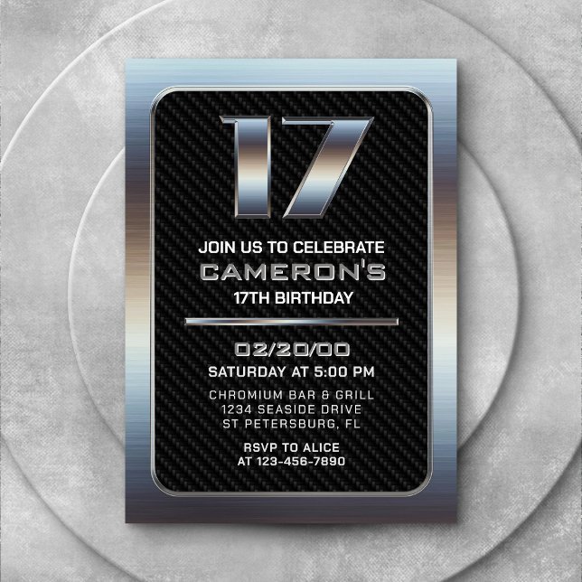 17º Convite de Aniversário do Menino (Criador carregado)