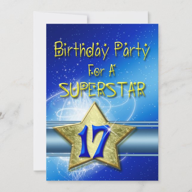 17º Convite de aniversário para uma Superstar. (Frente)