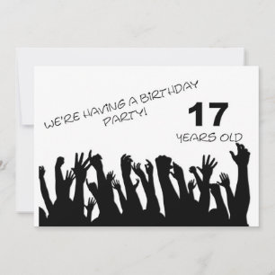 17º convite de festas com multidões de aplausos