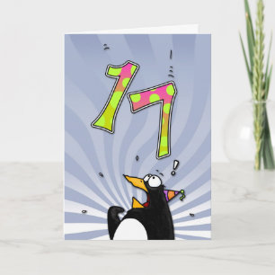 17.º Aniversário - Cartão Surpresa de Pinguim