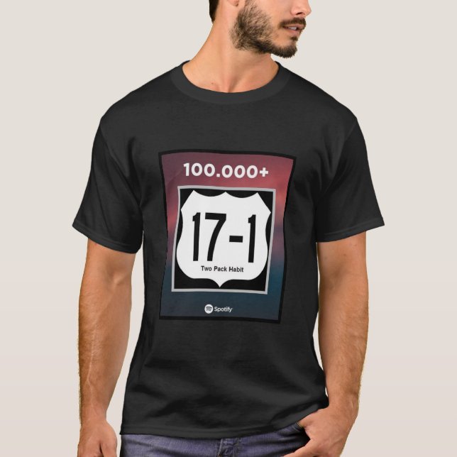 17-1 100.000 Fluxos Em T-Shirt Spotify (Frente)