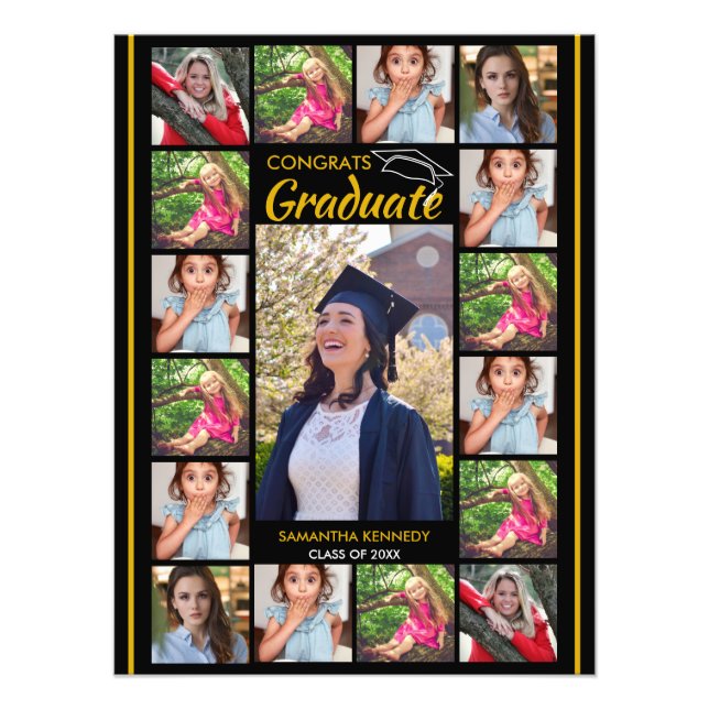 17 Modelo de Colagem de Fotos Congrats Graduate Po (Frente)