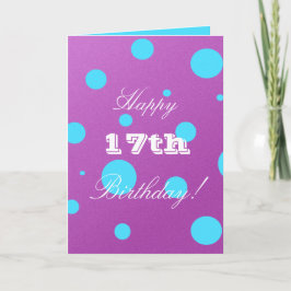 17o cartão de aniversário feliz para a menina