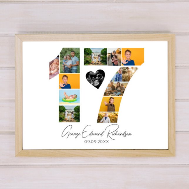 17th Birthday Photo Collage Poster Keepsake (Criador carregado)