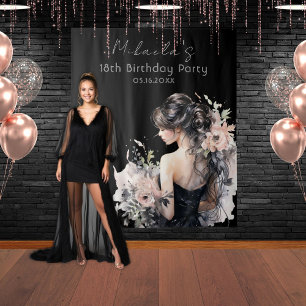 18º aniversário Foto Booth Backdrop Tapeçaria