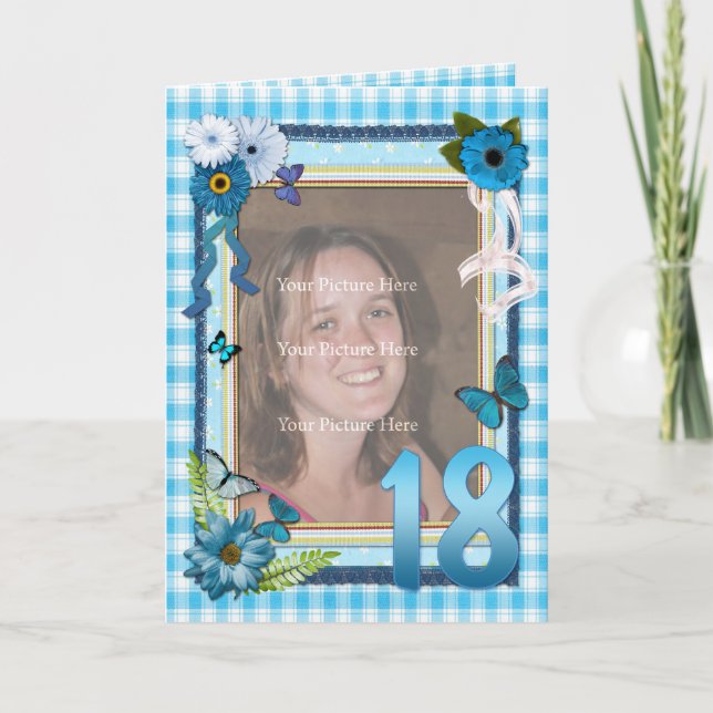 18º cartão com fotos de aniversário (Frente)