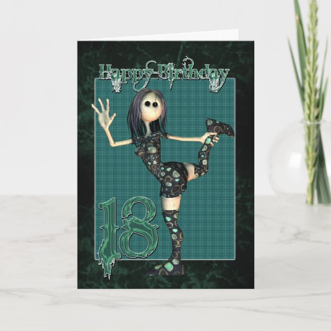 18º Cartão de aniversário com boneca Rag H.I.P da  (Frente)