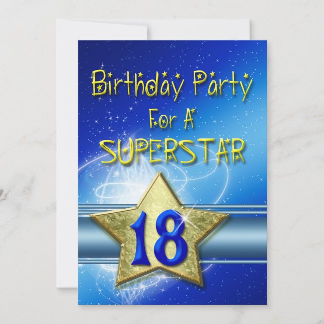 18º Convite de aniversário para uma Superstar. (Frente)