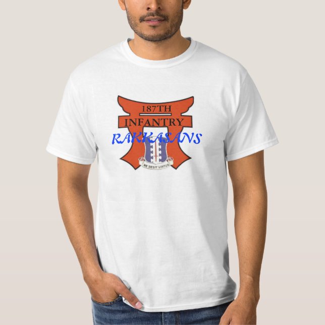 187th T-shirt da infantaria com design do torri e (Frente)