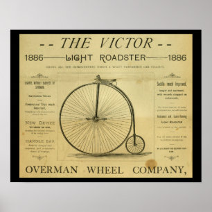1886 Penny Farthing High Wheeler E Art Poster
