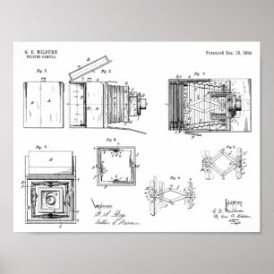 1894 Impressão de desenho de patente de câmara