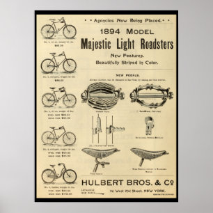 1894 Maiúsculos Roadsters Leves Bicicleta E Poster