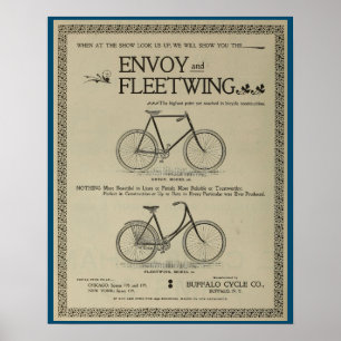 1896 Enviado Fleetwing Bicicletas E Poster de Arte