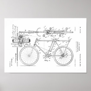 1898 Vintage Bicycle Patent Art Impressão