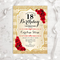 18.º aniversário - Convite para Rosas de faixas Do