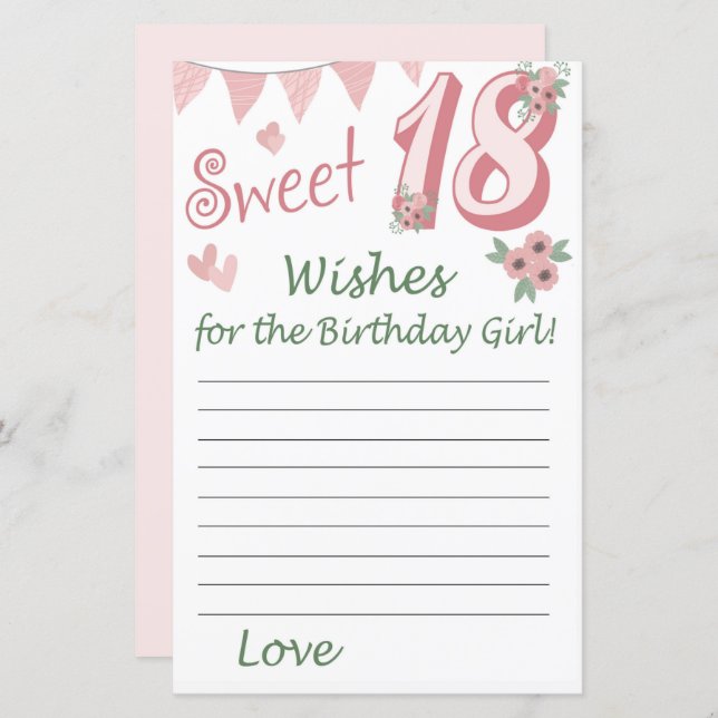 18. º aniversário Deseja a aniversariante (Frente/Verso)