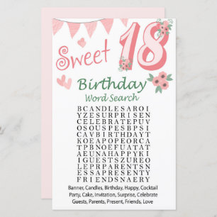 18. º Aniversário do Jogo de Pesquisa do Word