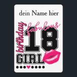 18. Aniversário 18th birthday girl pink convite<br><div class="desc">Cartão de convite a 18. Aniversário personalisierbar. Pink Kiss College Style número.</div>